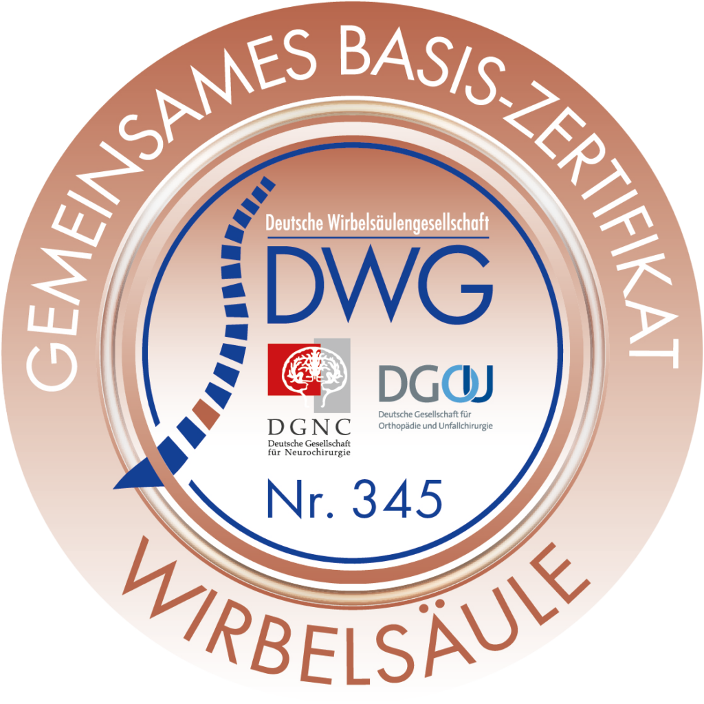 Prof. Dr. med. Michael Akbar gemeinsames Basis Zertifikat Wirbelsäule DWG
